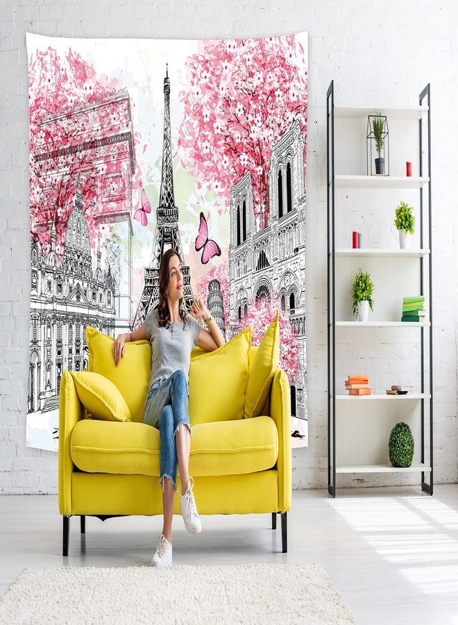 feelacle Paris Eiffel Tower Tapestry European City Tapestry 60" X 40" Landscape Wall Hanging Party Decorations Home Decor For Bedroom Living Room Dorm (150 X 100cm) - Image 4